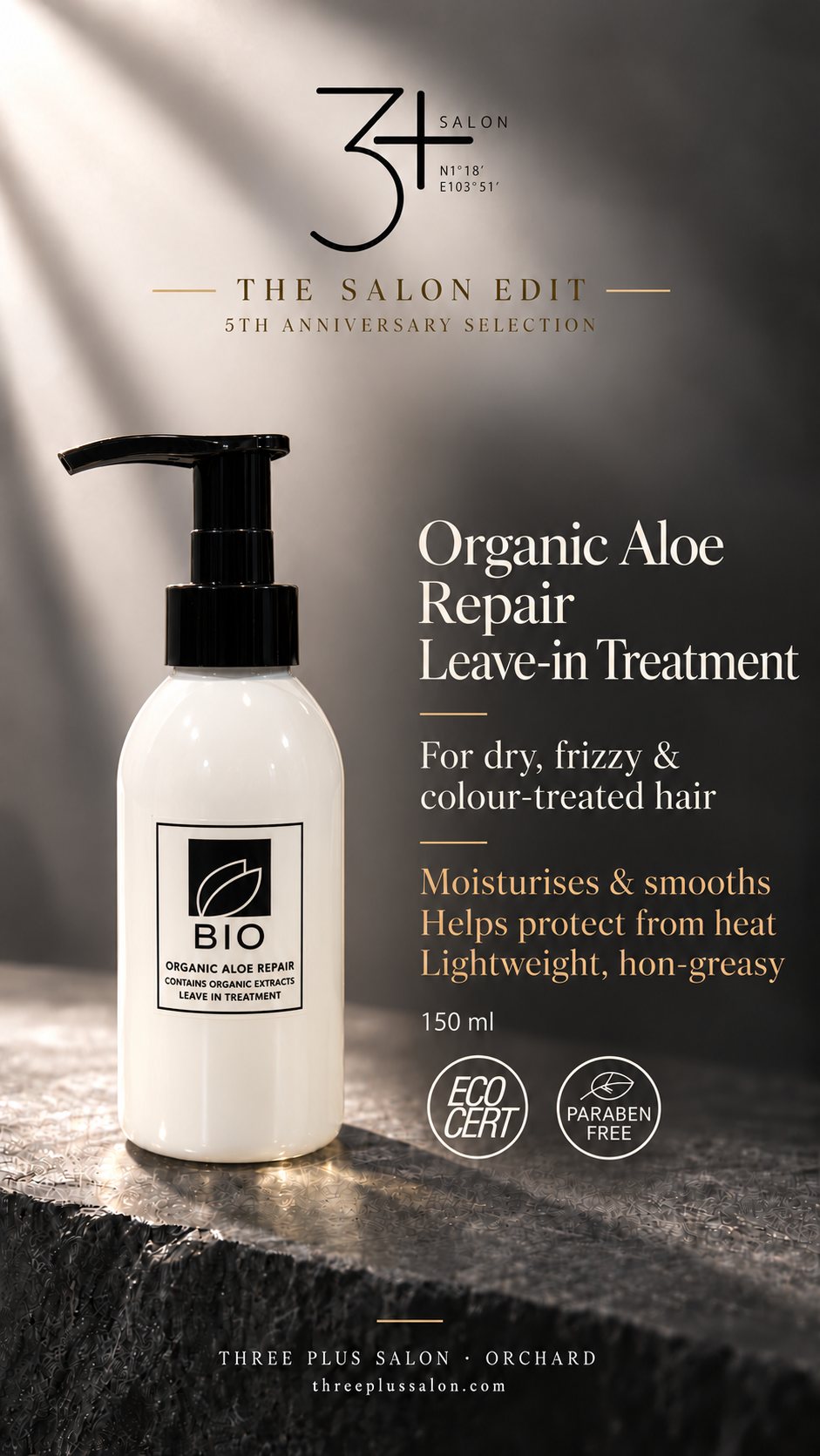 Organic Aloe Repair Leave-in Treatment, 150 ml · 有机芦荟修护免洗护发