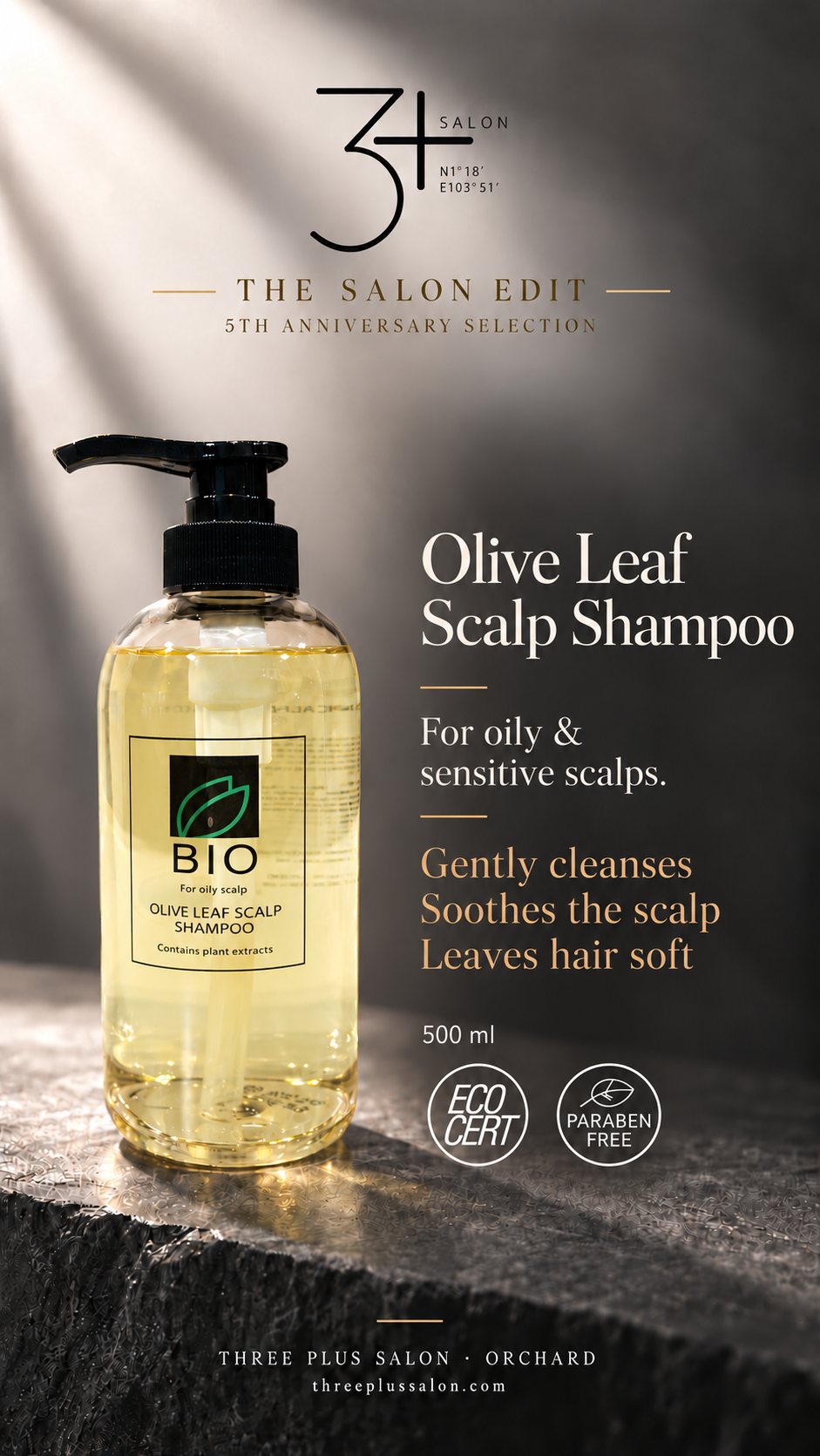 Olive Leaf Scalp Shampoo, 500 ml · 橄榄叶头皮洗发水