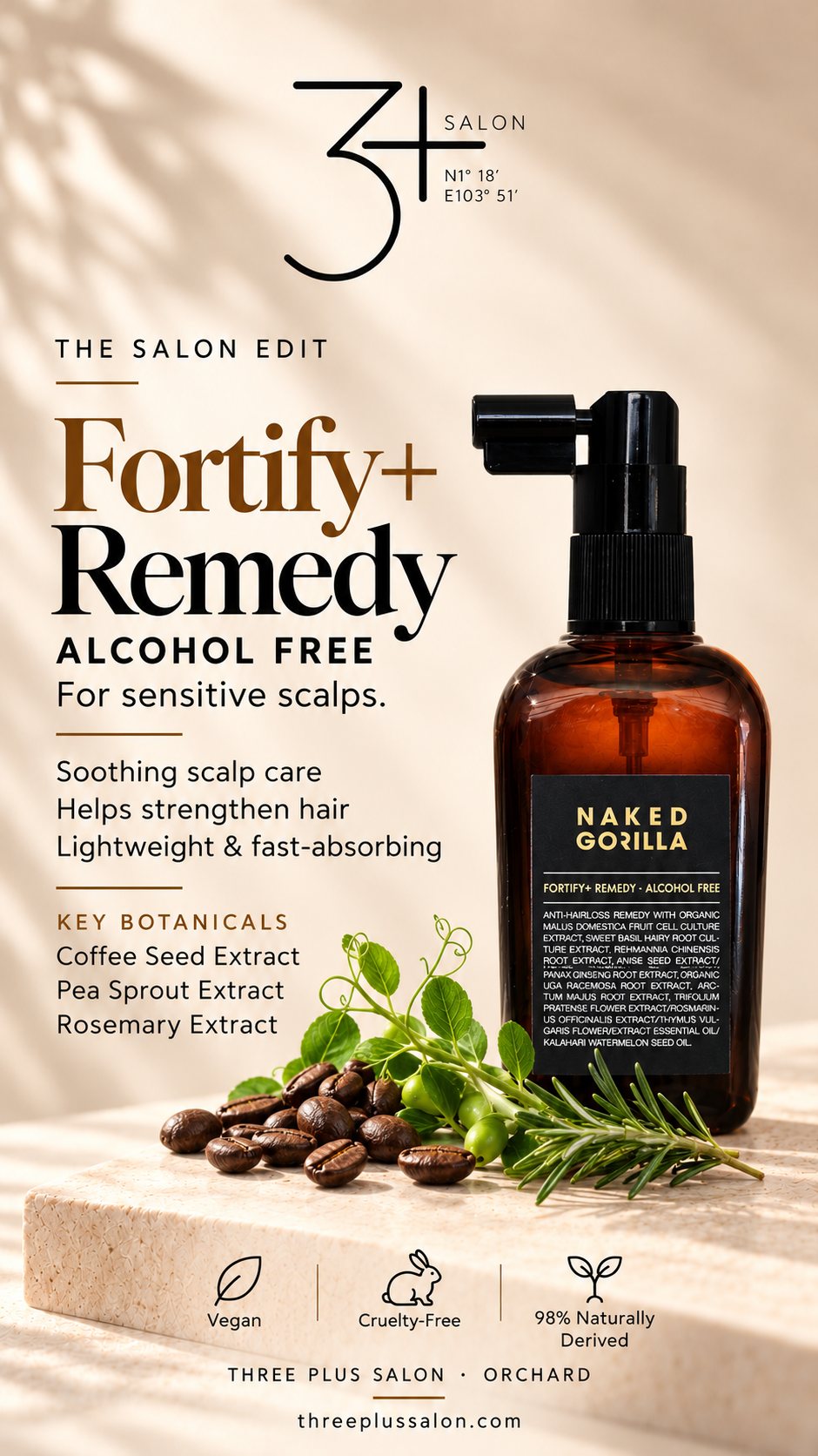 Fortify+ Remedy Alcohol Free · Fortify+ 无酒精头皮强健精华